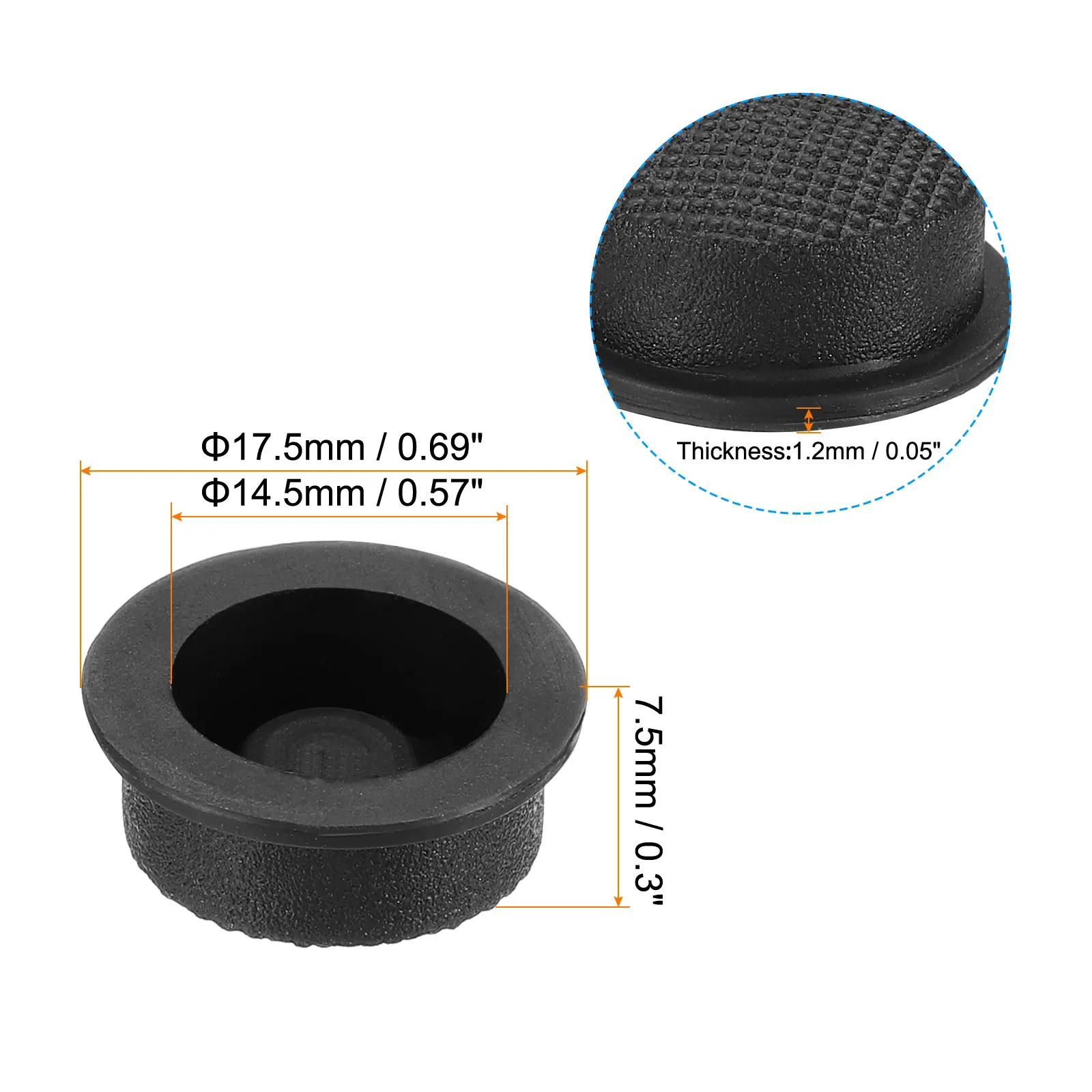 Tapa de botón de interruptor trasero, cubierta de silicona suave, tapa de interruptor de linterna LED, almohadilla de goma para antorcha eléctrica,