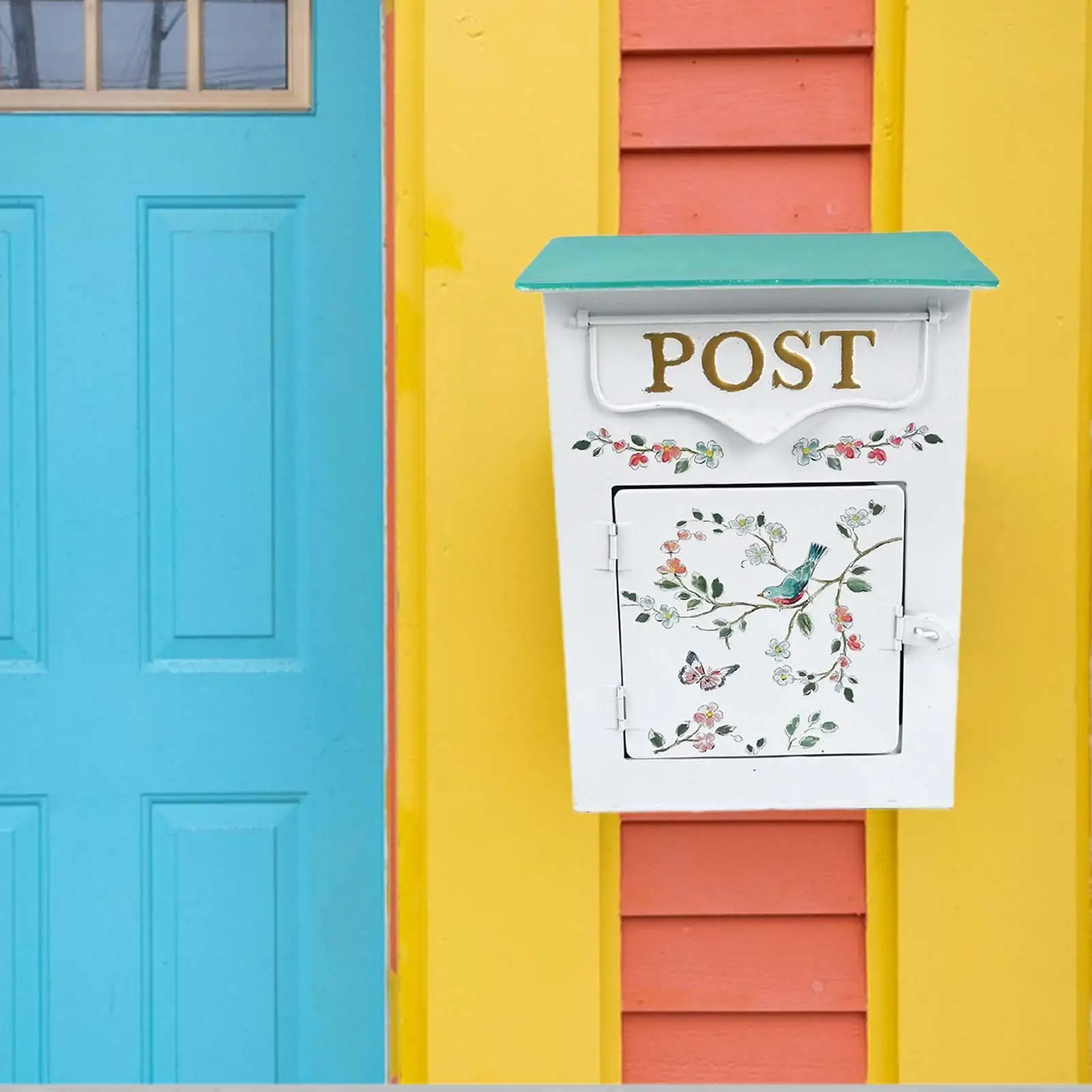 

Wall Mounted Mailbox Modern Post Letter Windproof Large Capacity Metal Postbox for External Home Decorative Outdoor Office Gate