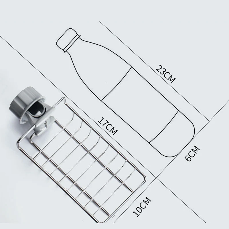 صنبور المطبخ الإسفنج دعامة من الفولاذ المقاوم للصدأ دش رف صندوق الصابون بالوعة تخزين الرف لتخزين الحمام إسفنجة مطبخ فرشاة الصابون #5