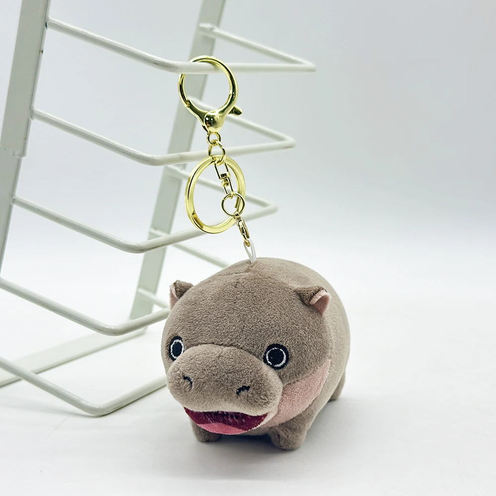 Moo Deng Hippo Internet Celebrity Bouncing Pig Cartoon Cute Plush Doll Bag Pendant Keychain Hanging Gift