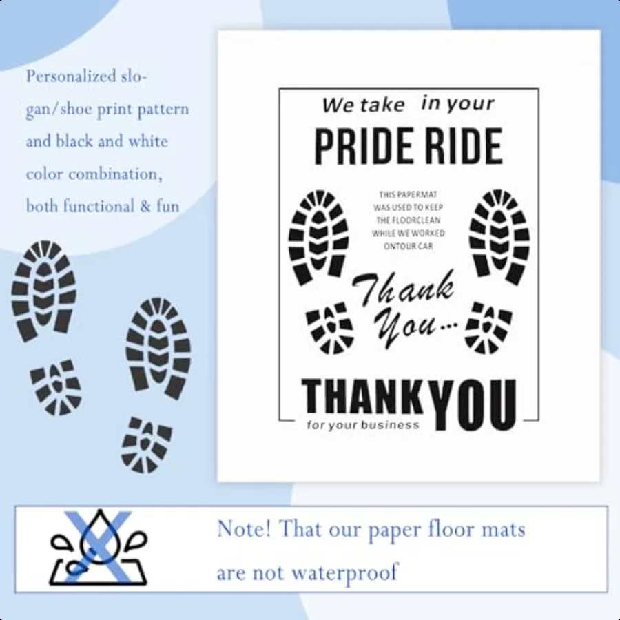 12PCS Paper Floor Mats for CarsThickened Papers Mat for Car Detailing with Thoughtful Slogans Cute Patterns Universal  Car Floo