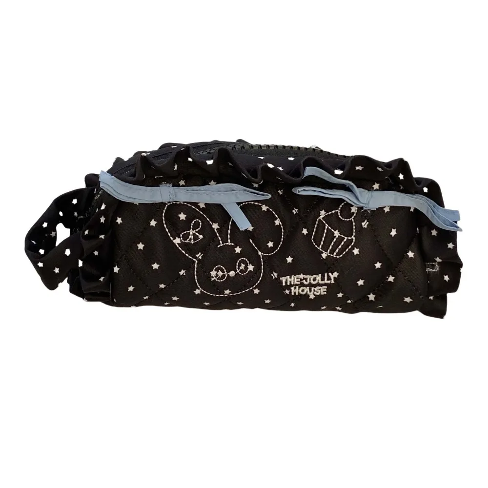 

Large Capacity Cartoon Pencil Case Cat Bee Rabbit Cosmetics Storage Korean Pencil Bag Zipper Cloth Ruffled Makeup Bag