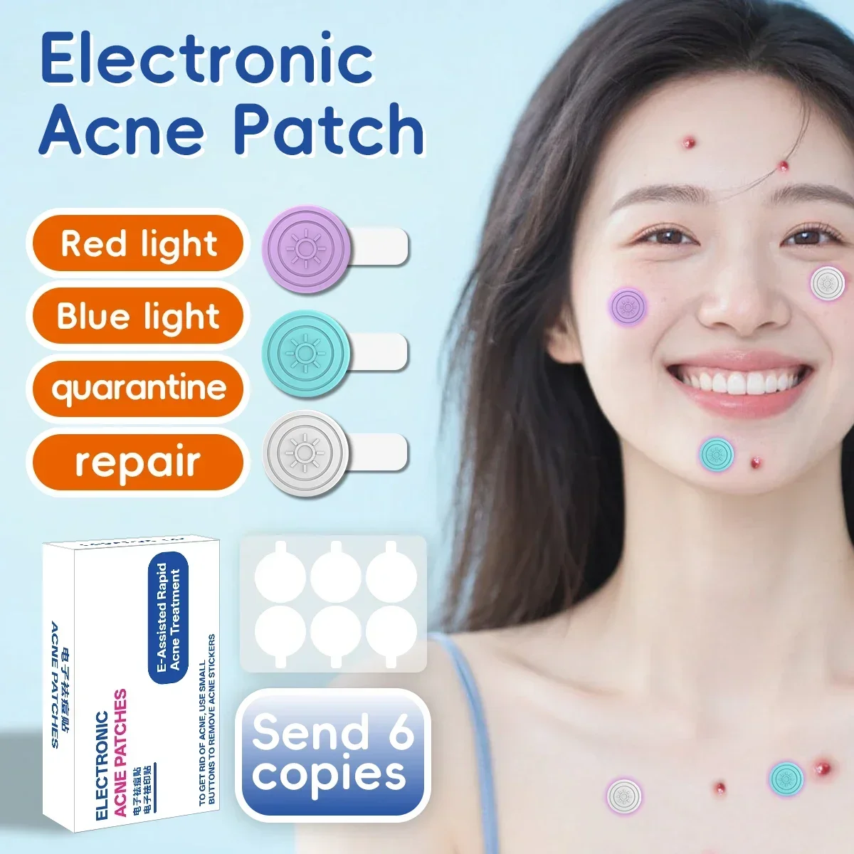 1Set LED Electric Acne Patches, Portable Skin Care Pimple Cover Patch, Facial Blemish Repair Treatment Tool for Daily Use