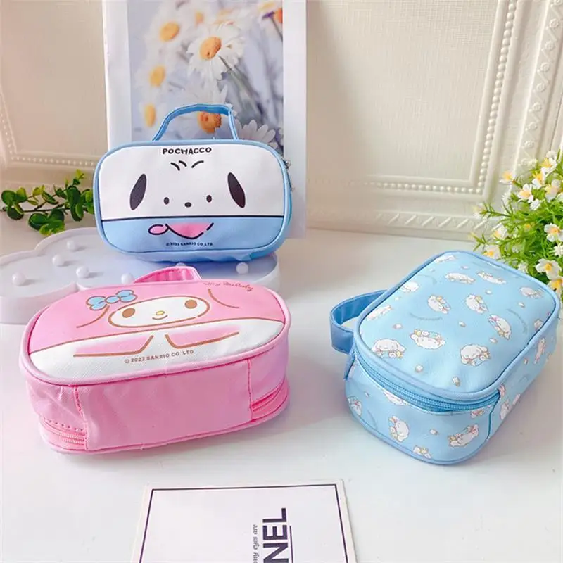 

Cartoon Hello Kitty Handbag Cosmetic Bag Girl Travel Portable Underwear Storage Bag High Capacity Waterproof Toiletry Bag
