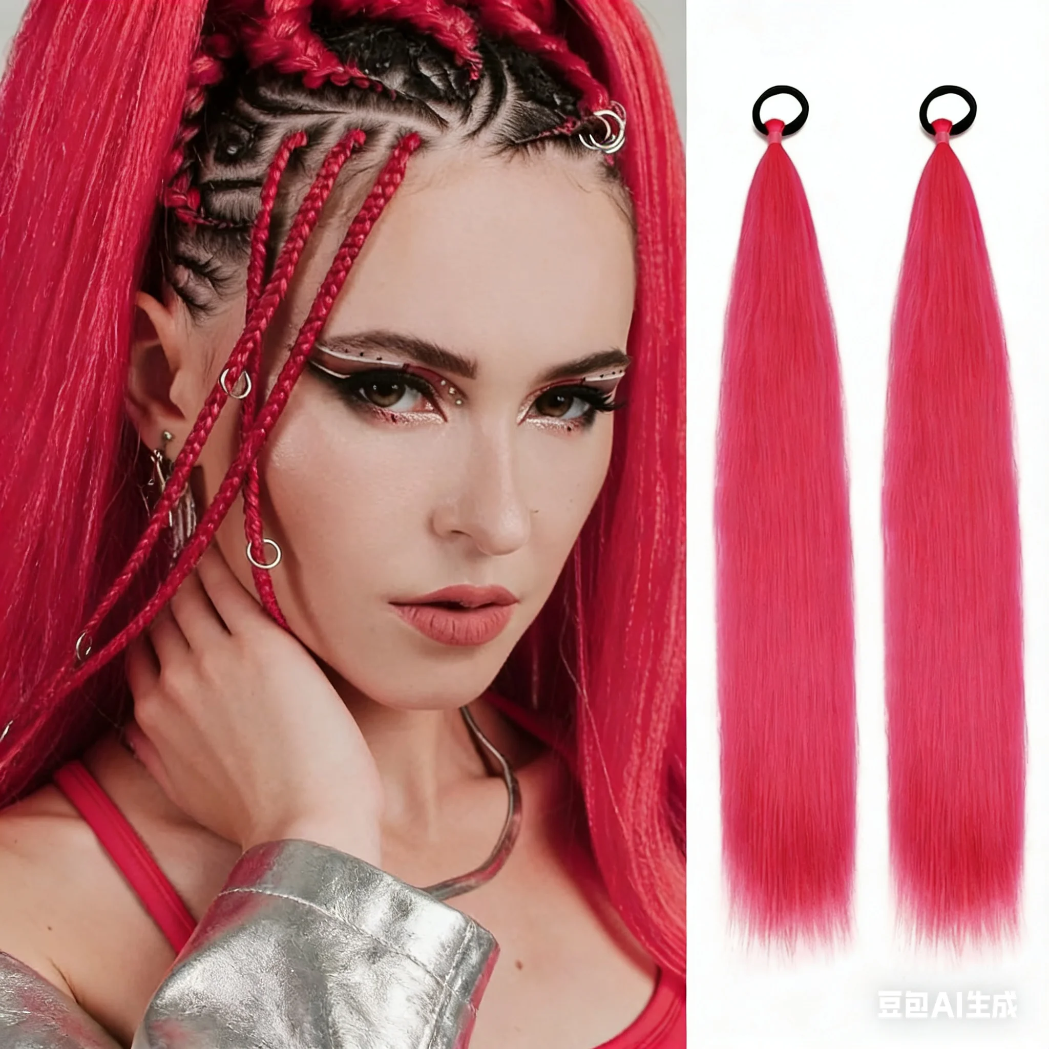 

Синтетический плетеный хвост-коса (2 шт.) с эластичной резинкой, прямой, гладкий, многоцветный, для вечеринок и на каждый день