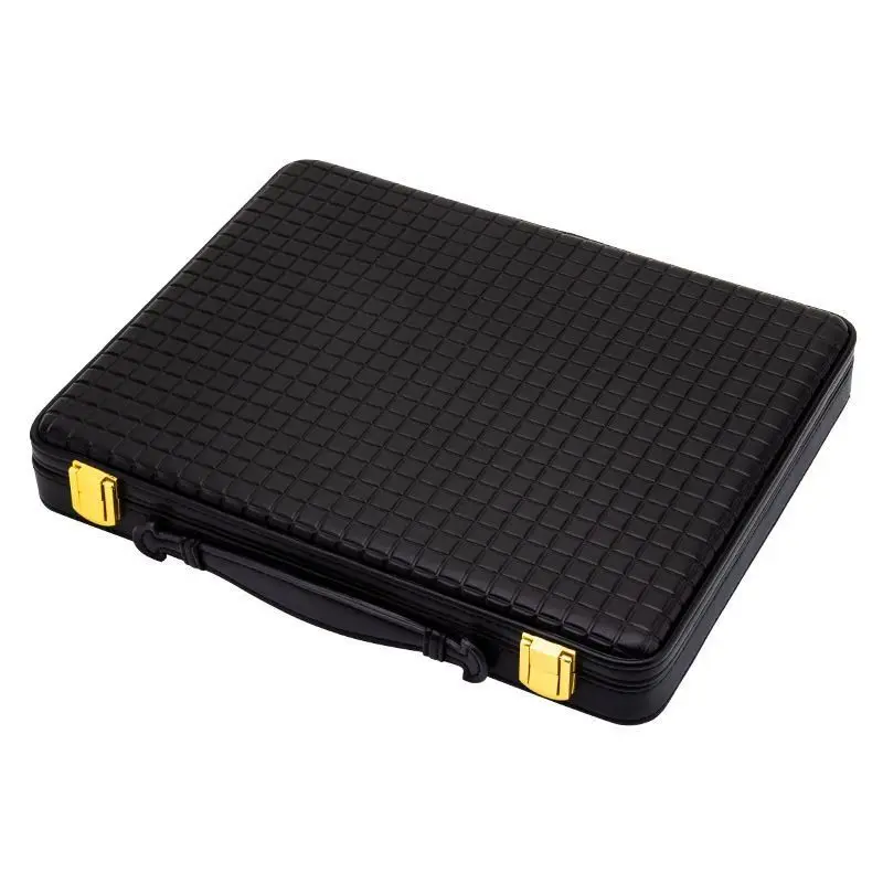 

Трехцветная портативная высококачественная коробка для сигар для путешествий на открытом воздухе с подкладкой из кожи и кедрового дерева внутри.