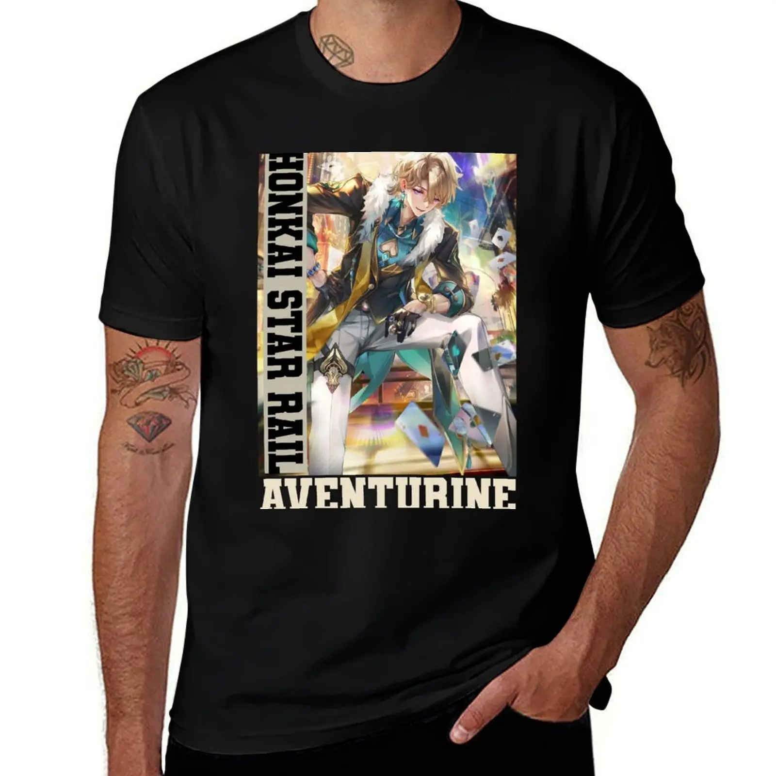 Aventurine - Honkai Star Rail T-Shirt topping T-shirts man Clothing Short sleeve tee men