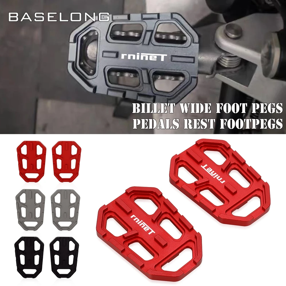 Motorcycles R NINE T RNINET R9T RnineT Urban GS Billet Wide Foot Pegs Pedals Rest Footpegs For BMW R Nine T Scrambler 2016-2019