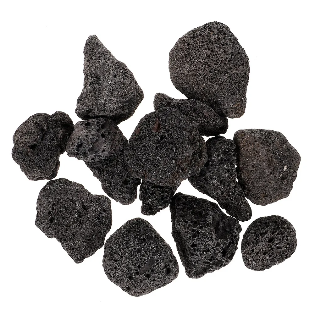 Grandes pierres de lave noires pour aquarium, pierres volcaniques naturelles, pierres décoratives, pierres de jardinage, pierres pour cheminée, pierres pour foyer
