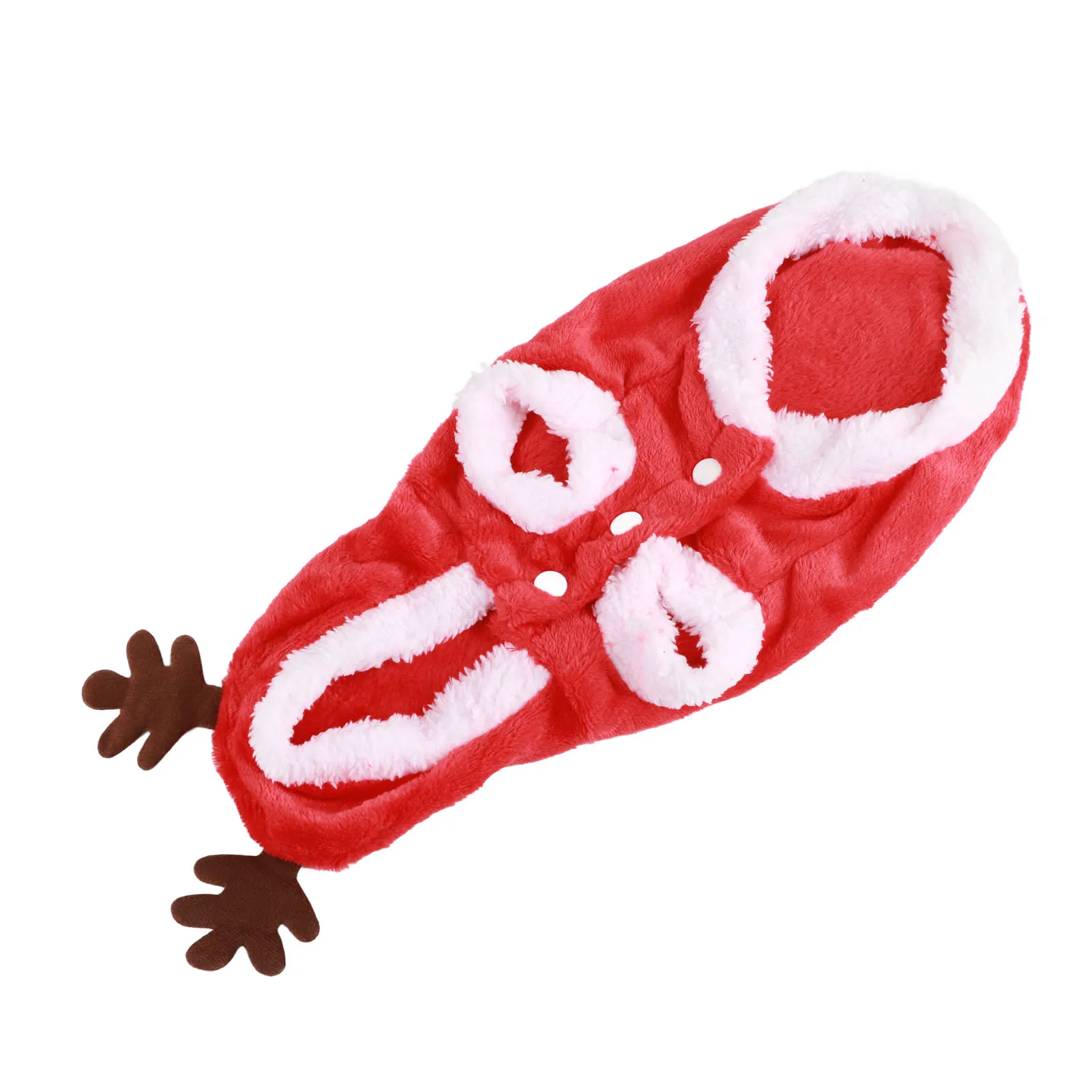 Vêtements de noël pour animaux de compagnie, flanelle, boutons à pression, fermeture à capuche, manteau de Costume pour chien, chat, chiot, Chinchillas, lapins, M, 1 pièce