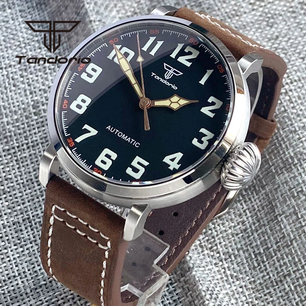 Tandorio Rvs/CUSN8 Brons 46.5Mm Automatische Mannen Polshorloge PT5000 NH35A Beweging Sapphire Crystal Screwdown Kroon
