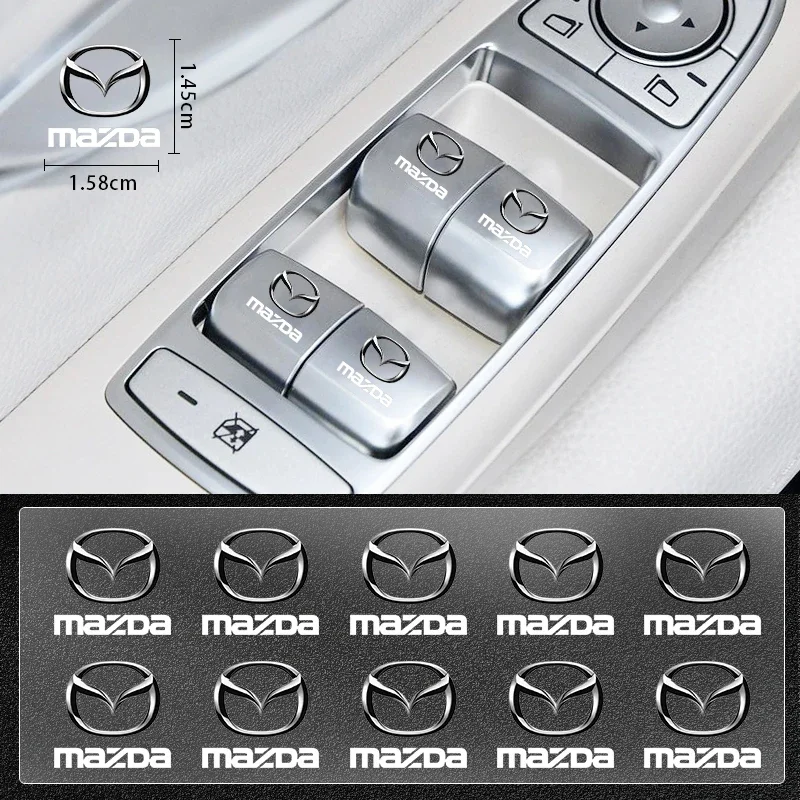 

Car Window Lift Button Sticker Steering Wheel Emblems Decal Car Styling For Mazda 2 3 5 6 CX-3 CX-4 CX-5 CX-7 CX-9 Atenza Axela
