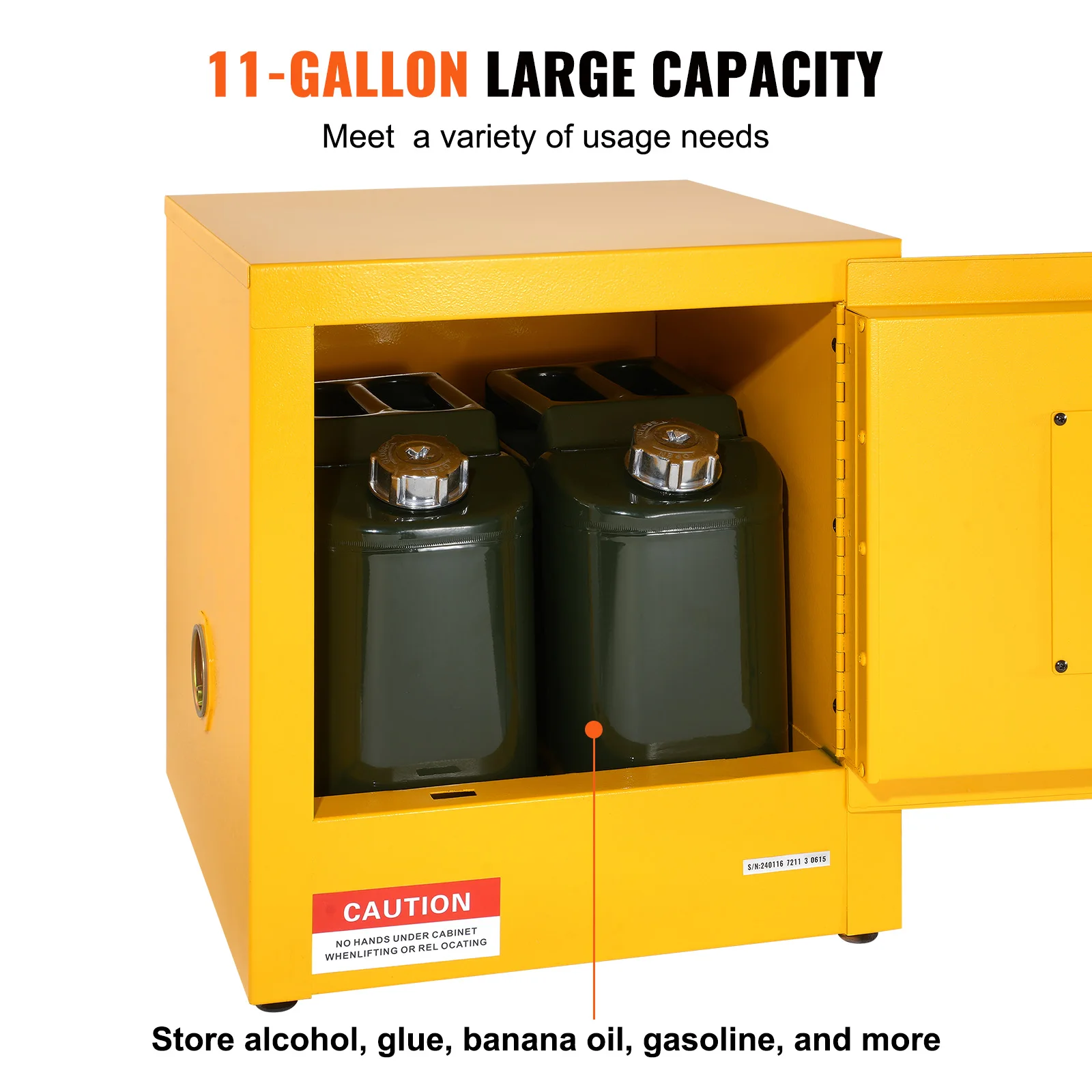 VEVOR Flammable Safety Cabinet 11/12/30 Gallon Cold-Rolled Steel Flammable Liquid Storage Cabinet NFPA Code 30 OSHA Standards