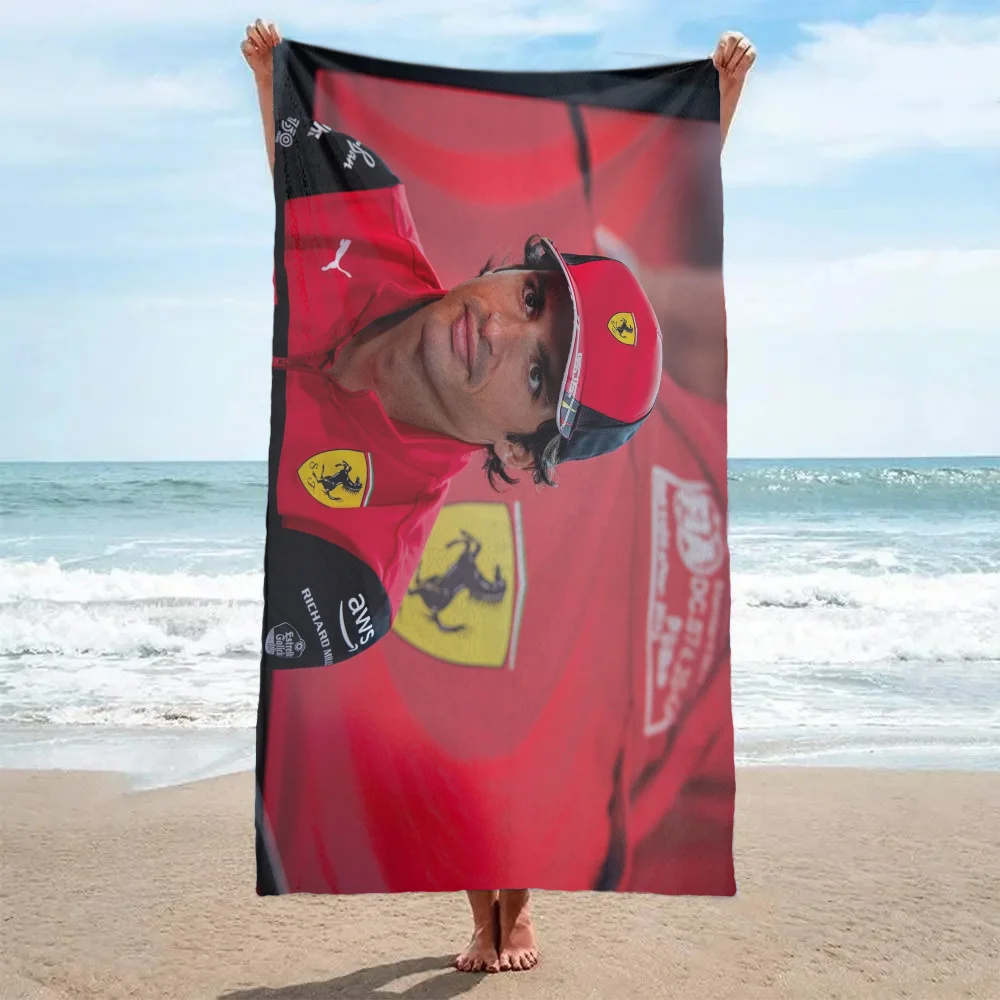 Carlos Sainz F1 Towel Bath towel pattern beach towel quick drying and absorbent Pure Cotton basically never fade