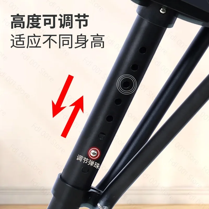 Telescopic Single Leg Crutch Non Slip Walking Aid For Elderly Adjustable Height Lightweight Stable Support Easy Carry