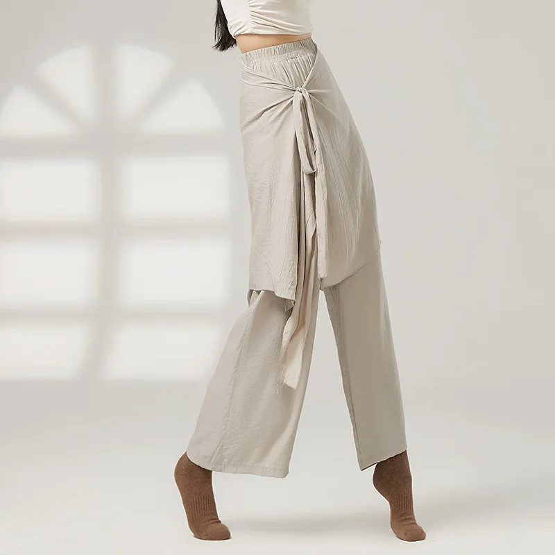 

Современные танцевальные брюки, китайский танец, взрослый учитель, тренировочный боди, элегантные прямые широкие брюки для женщин