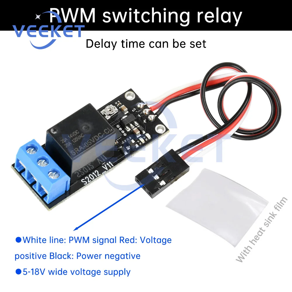 PWM Electronic Switch Relay 5-18V Model Airplane Car Model Boat Model Remote Control Aerial Light Control Can Be Set Delay