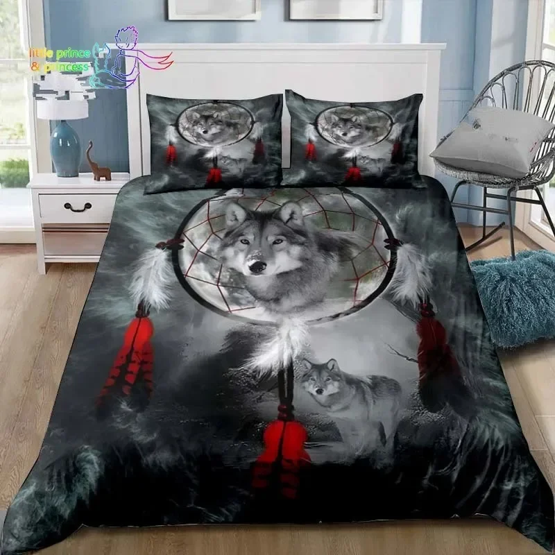 

Dreamcatcher Wolf 3D Print Bedding Set Single Twin Full Queen King Size Bed Set Aldult Kid Bedroom Home Decor