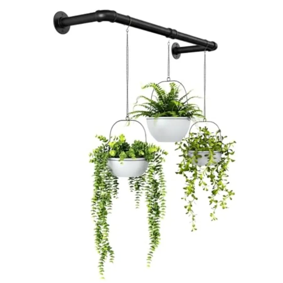 Hanging Planters for Indoor Plants Plant Hanger Indoor Hanging Plants Rod 36.2in Window Plant Shelves Metal Rod Pot/Chain/Plant