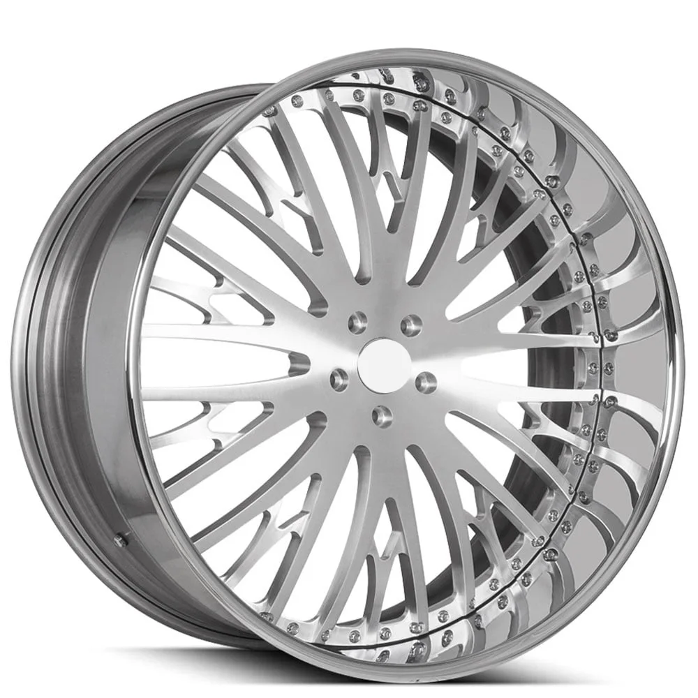 Concave Gold And Silver Double-piece Forged Wheels 18 19 20 21 22 23 24 Inches 5X112 5X120 Passenger Car 6061-T6 Wheels