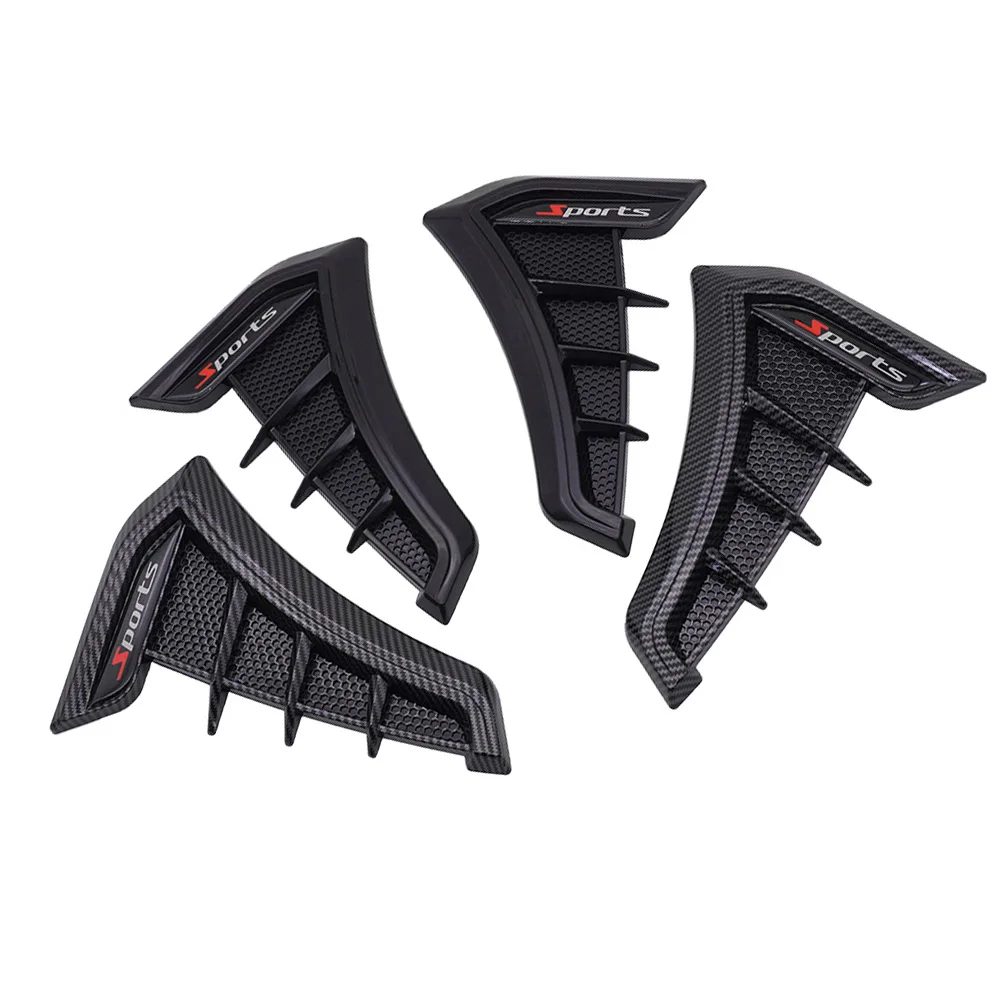 Universal 2PCS Fender Hood Wing Decals Ventilation Sticker Side Air Flows Wing Vents Cover Car Air Flows Intakes Hole Grilles - view 3
