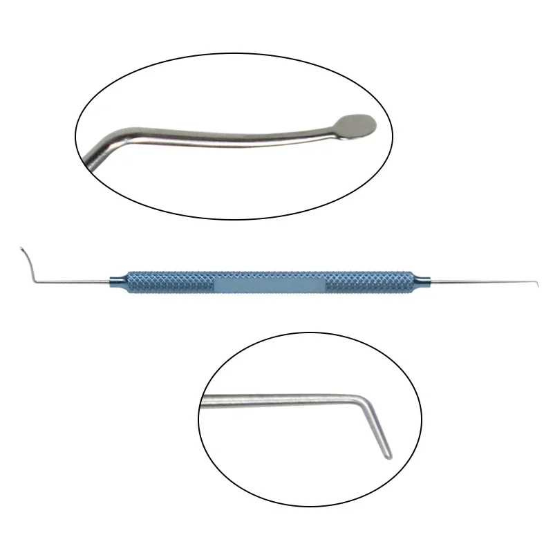 

GREATLH Ophthalmic Double Ended Pull Hook Titanium Alloy Handle Autoclavable Eye Surgery Tool