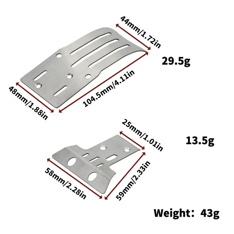 Metal Steel Front and Rear Chassis Armor for Tamiya BB01 BBX 1/10 RC Car Upgrade Parts