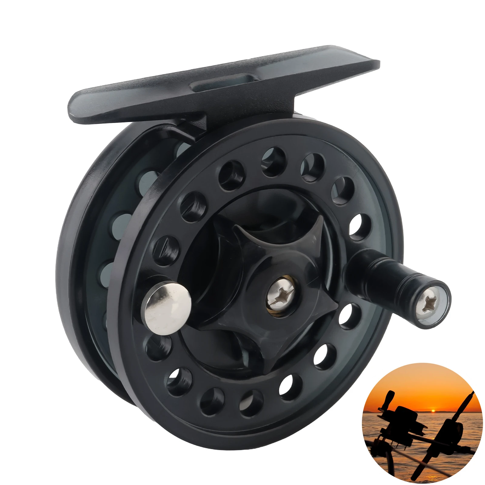 High Strength Engineering Plastics Diameter 6 cm / 2.36 inch 2BB Simple Ice Fishing Reel  Lure Fishing Hand Rod Wheel