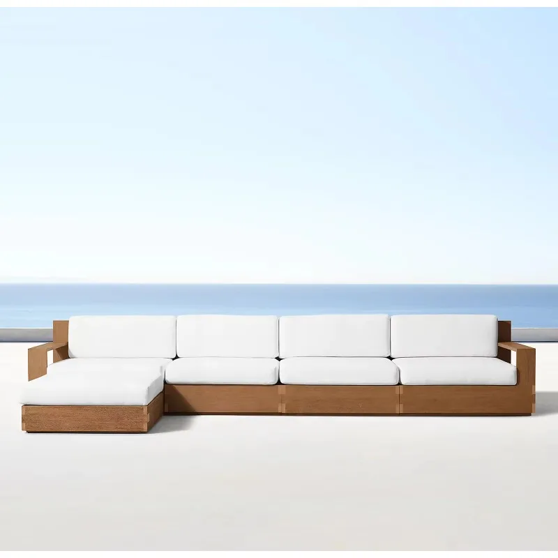 Novo mobiliário de jardim ao ar livre móveis de jardim mesa de jantar de teca e conjunto de cadeiras