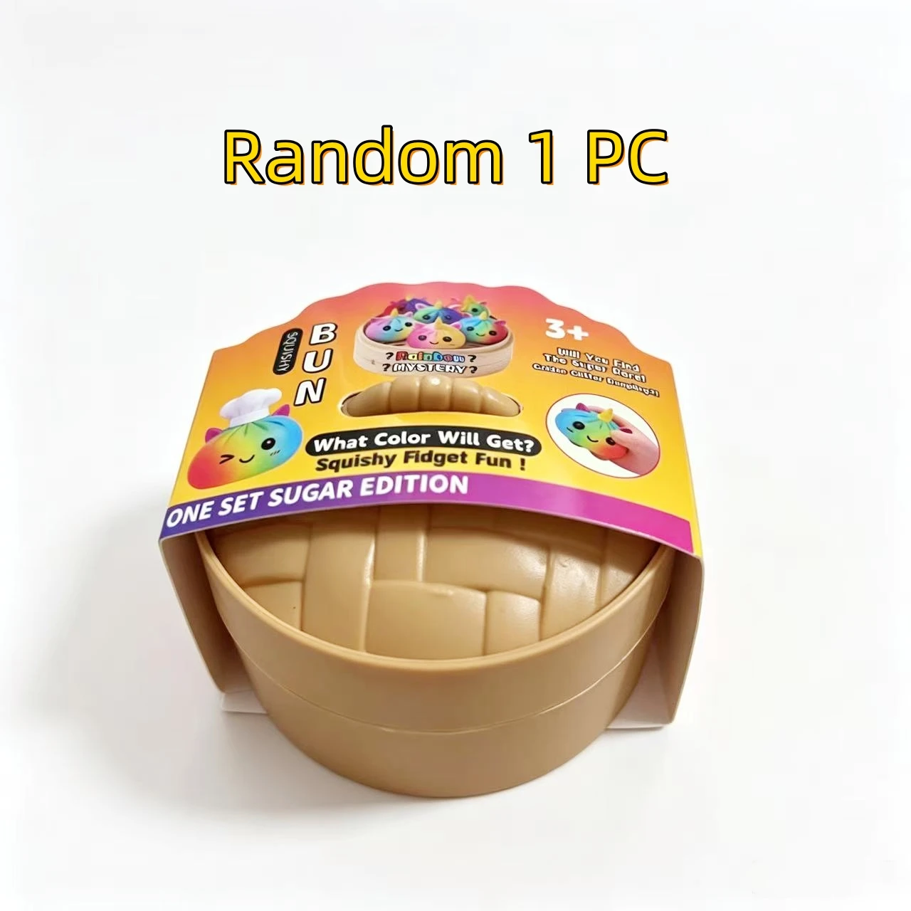 Simulation Unicorn Dumpling Squishy Stress Ball With Bamboo Steamer Box Anti-Stress Toy Sensory For Creative Gift S