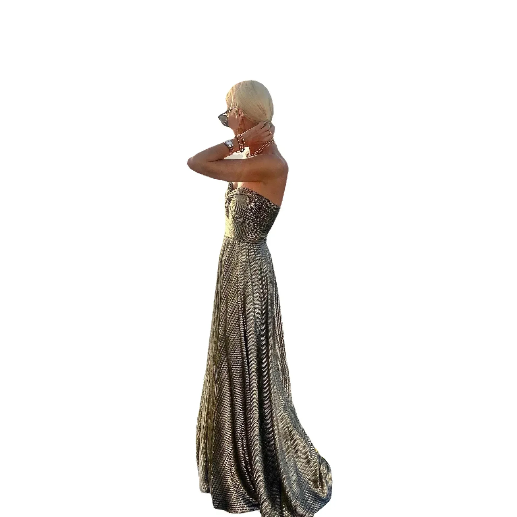 Abiti da festa con top a tubo Donna Tinta unita Sexy Taglio basso Scava fuori senza maniche Abito da sera per banchetti Abiti con temperamento alla moda