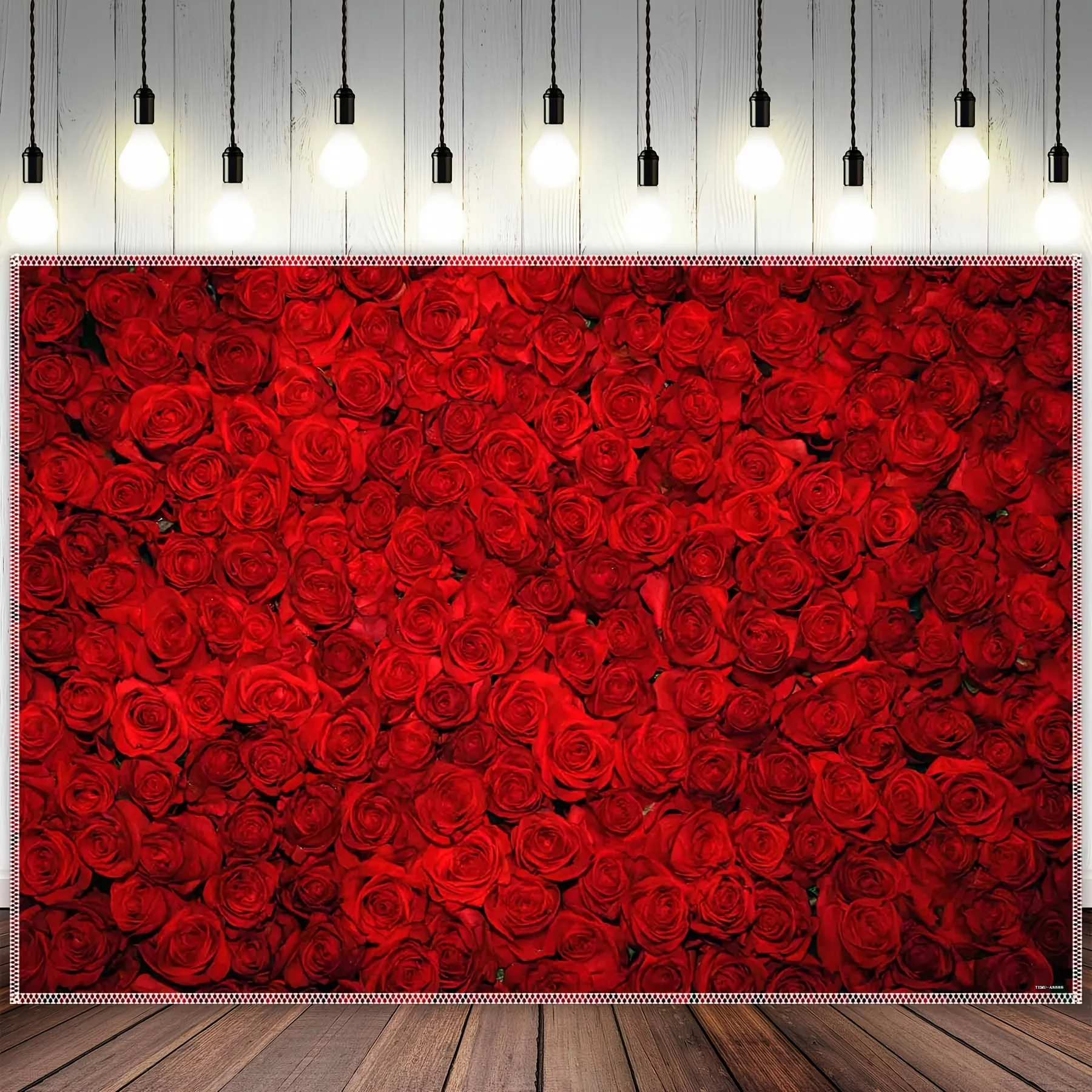 Red Rose Polyester photo background, floral rose wall Valentine\'s Day Mother\'s Day party photo background tapestry