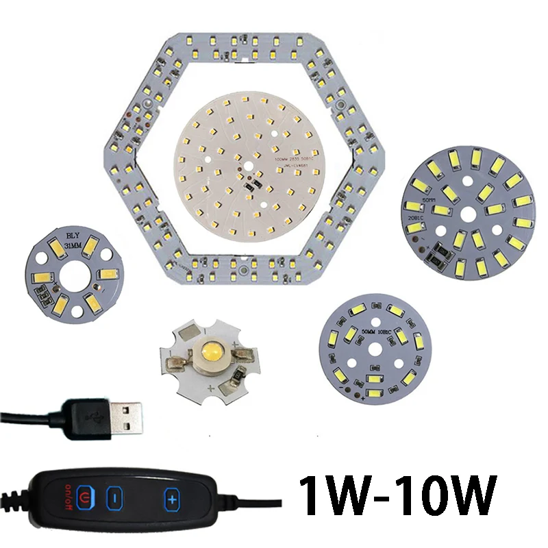 

2W 3W 5W 10W DC 5V USB LED Chip Beads Surface Dimmable Bulb Light Source SMD 5730 Light Single Color DIY White Warm White