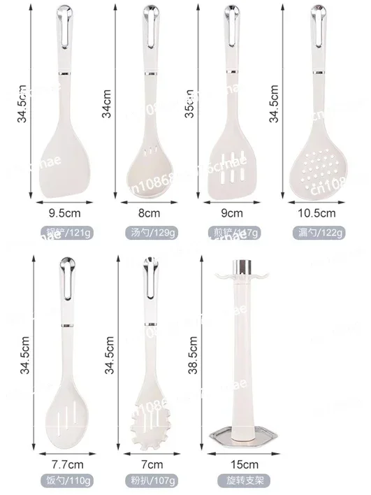 High-value High-end White Silicone Spatula Kitchen Utensils Set Household Food-grade Non-stick Pan Special Cooking Spatula