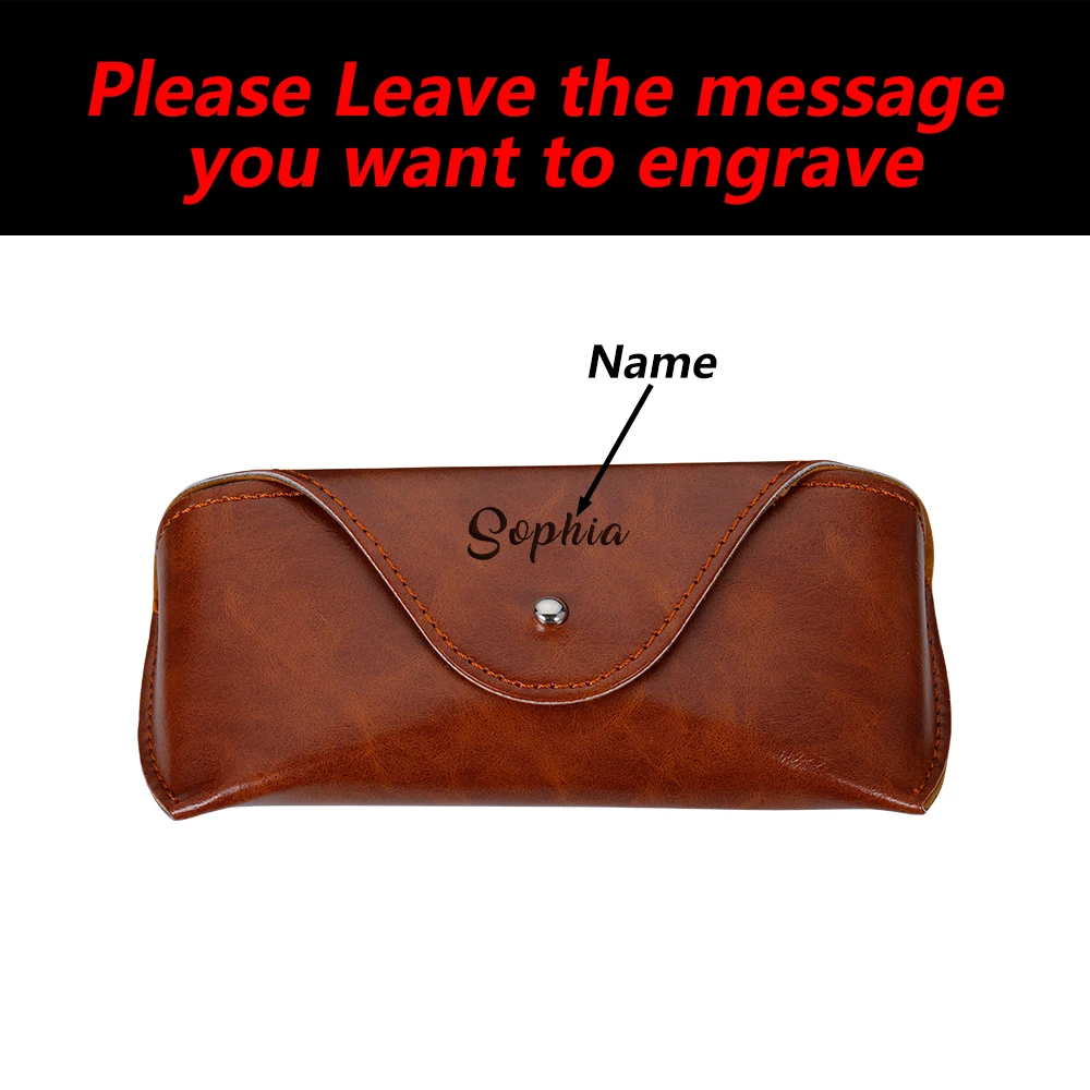 Personalized Name Leather Eye Glasses Sunglasses Box Custom Durable Case Convenient Lightweight Protector Box Bag Easy Carry