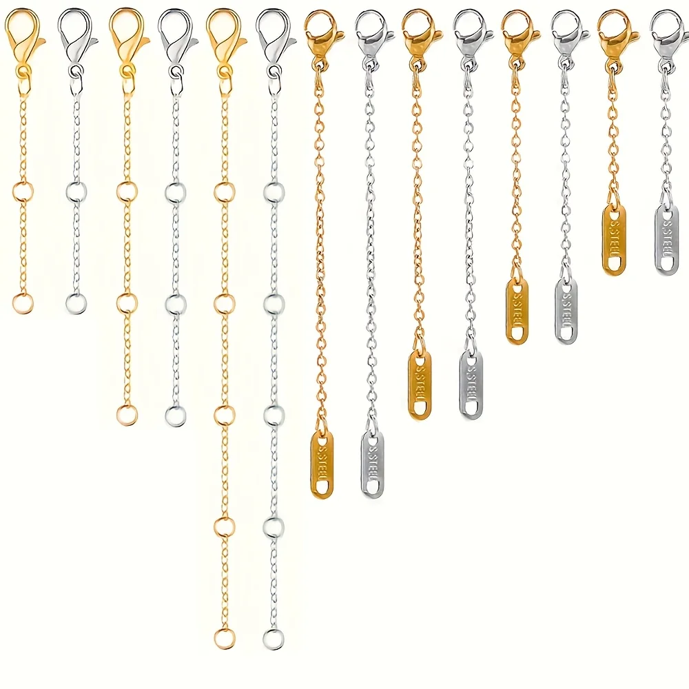 

14 удлиненных ожерелий из нержавеющей стали, два стиля, подходят для женских аксессуаров для изготовления ювелирных изделий, ожерелий, браслетов,