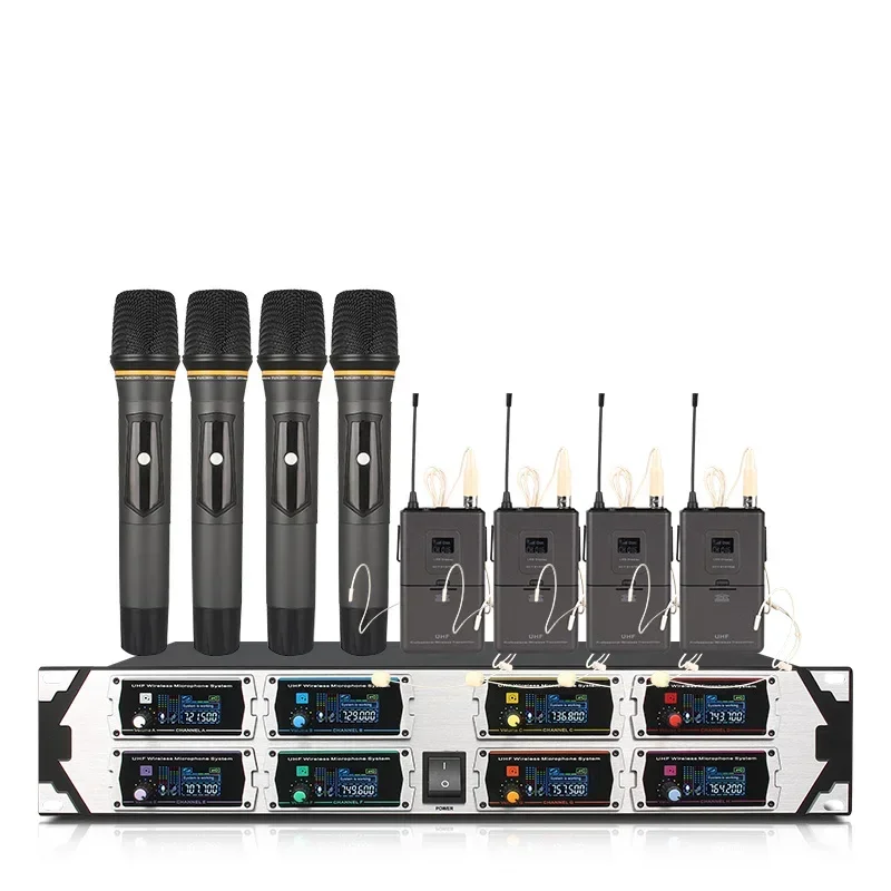 

ERZHEN Professional для сценической звуковой системы, 8-канальный уличный беспроводной микрофон, конференц-микрофон