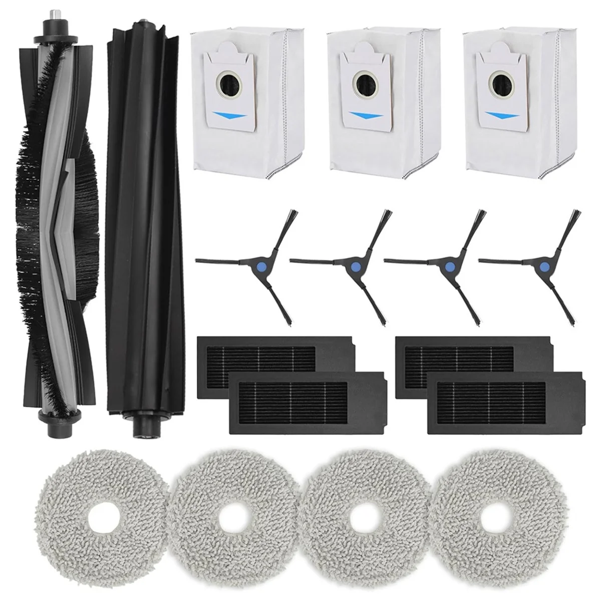 Accessories Kit for ECOVACS DEEBOT X2 Omni Robot Vacuum, Replacement Parts Main Rubber Brush Filter Mops Dust Bags