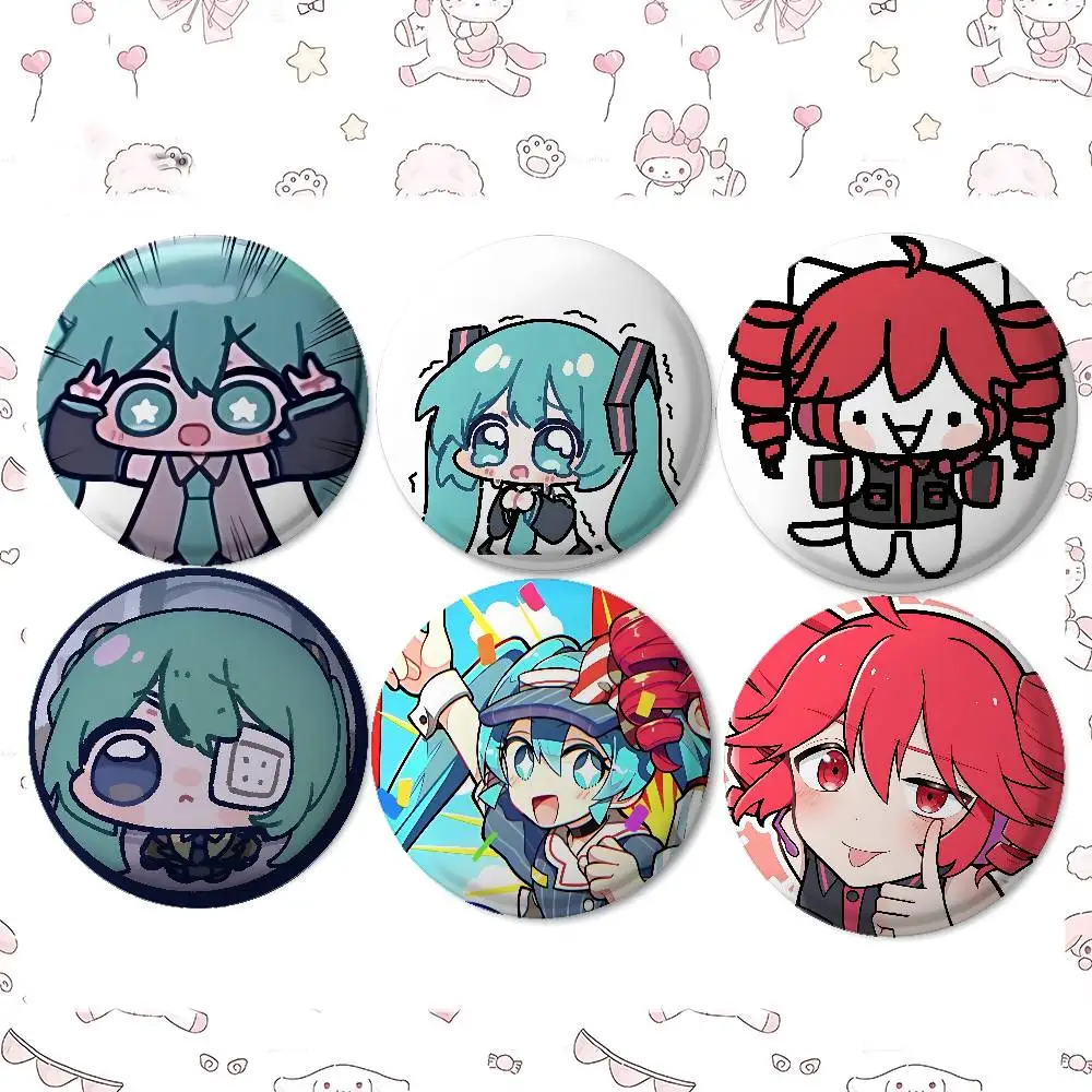 Kasane Teto Cute Badges Tinplate Soft Button Pin Brooch Metal Badge Custom Jewelry Accessories Hat Bag Lapel