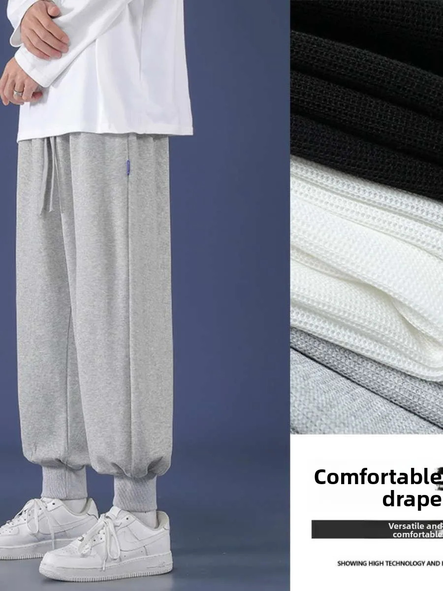 

Свободные мужские повседневные брюки, осень-зима, новый тренд, бренд с высокой талией, тонкая модель, весенняя сезонная модная одежда