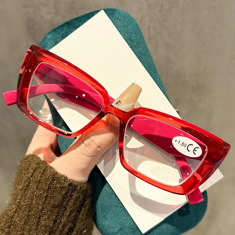 Men Women Small Square Frame Reading Glasses Fashionable Trendy Ultralight Presbyopia Retro HD Far Sight Eyeglasses Plus Diopter image 3