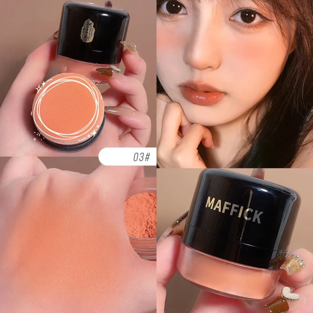 Colorete en polvo suelto a prueba de sudor, crema suave y brumosa, colorete con cojín de aire naranja, maquillaje de larga duración, polvo facial cosmético con control de aceite