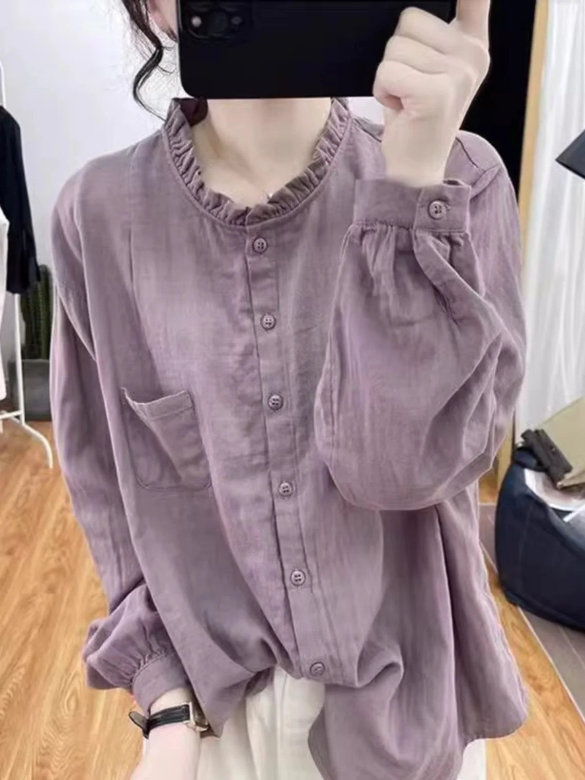 

Шикарный сладкий длинный све женский светильник, свободный модный ретро корейский Sle для поездок на работу, чистый цвет, на пуговицах