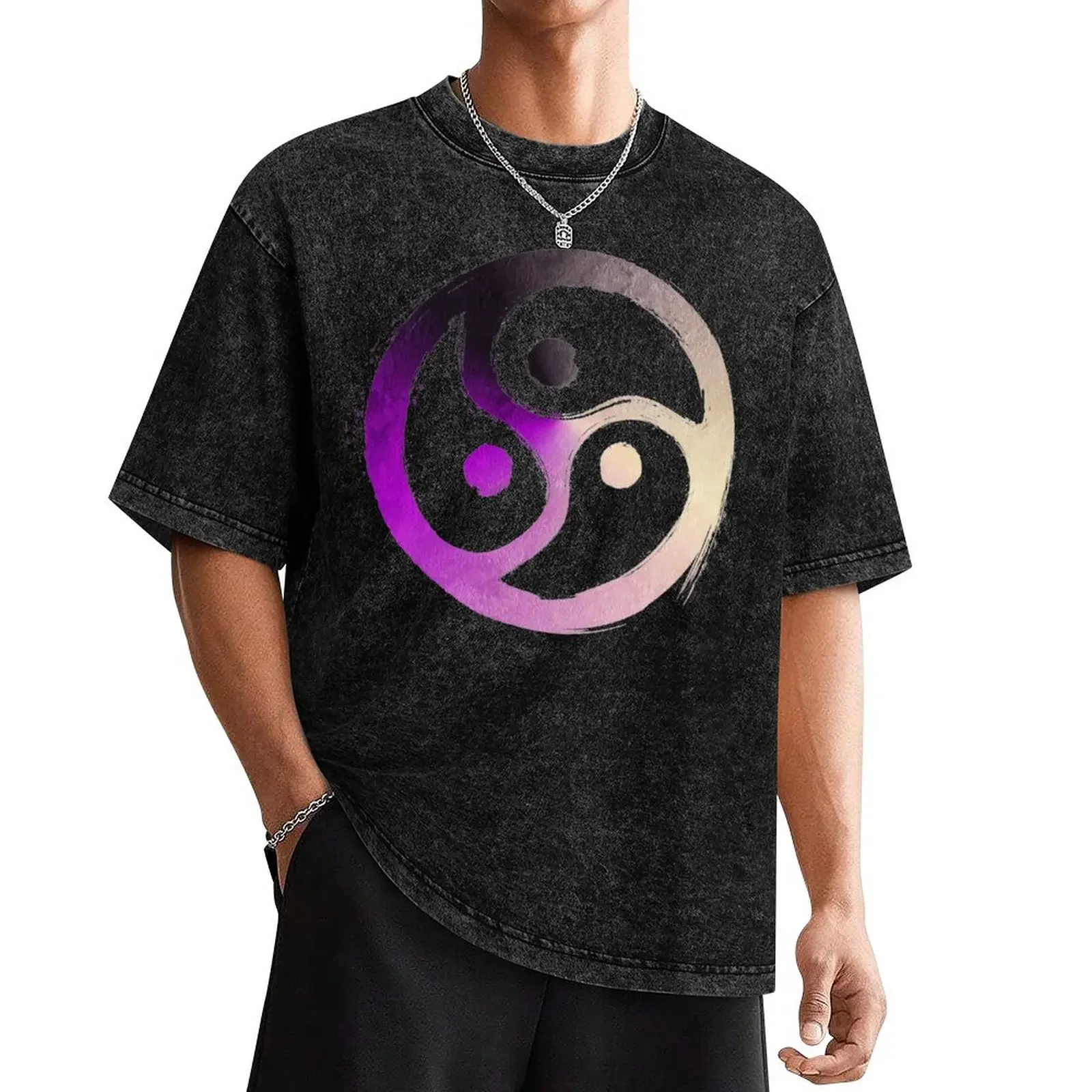 

BDSM Triskelion Asexual Ace Aro Demi Pride T-Shirt summer clothes Blouse Aesthetic clothing mens cotton t shirts