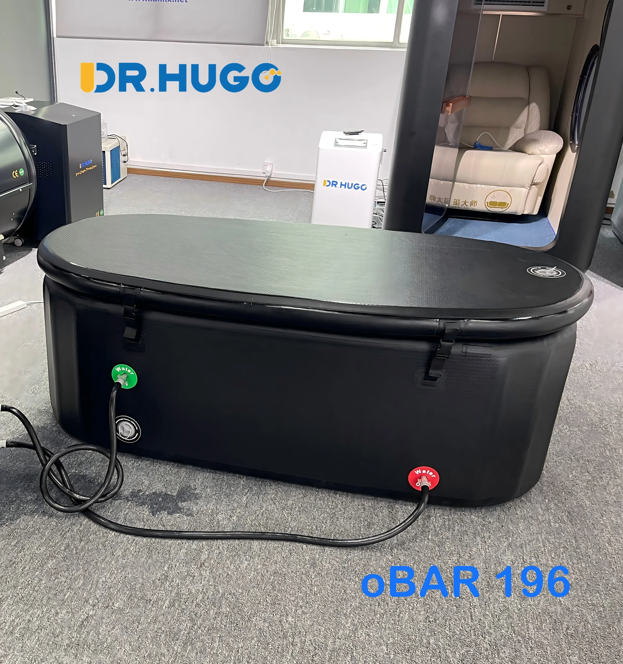 DR HUGO oBAR 196 Portable Inflatable Ice Bath Tub Single Person Cold Plunge Foldable