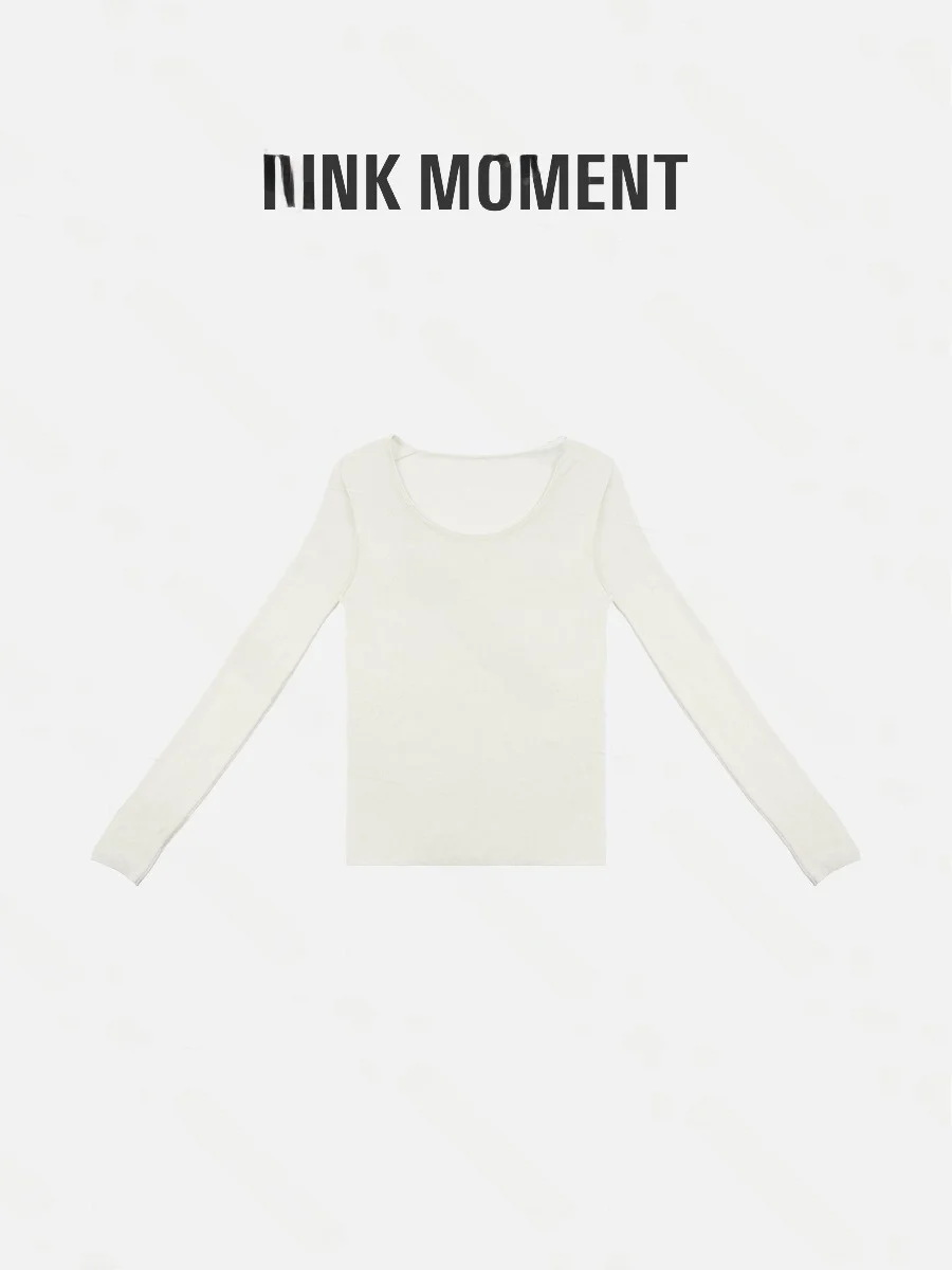 

Женская вязаная футболка PM Wang Na Na Raseel из шерстяной смеси с длинным рукавом, свободного кроя, повседневная, весенняя новинка