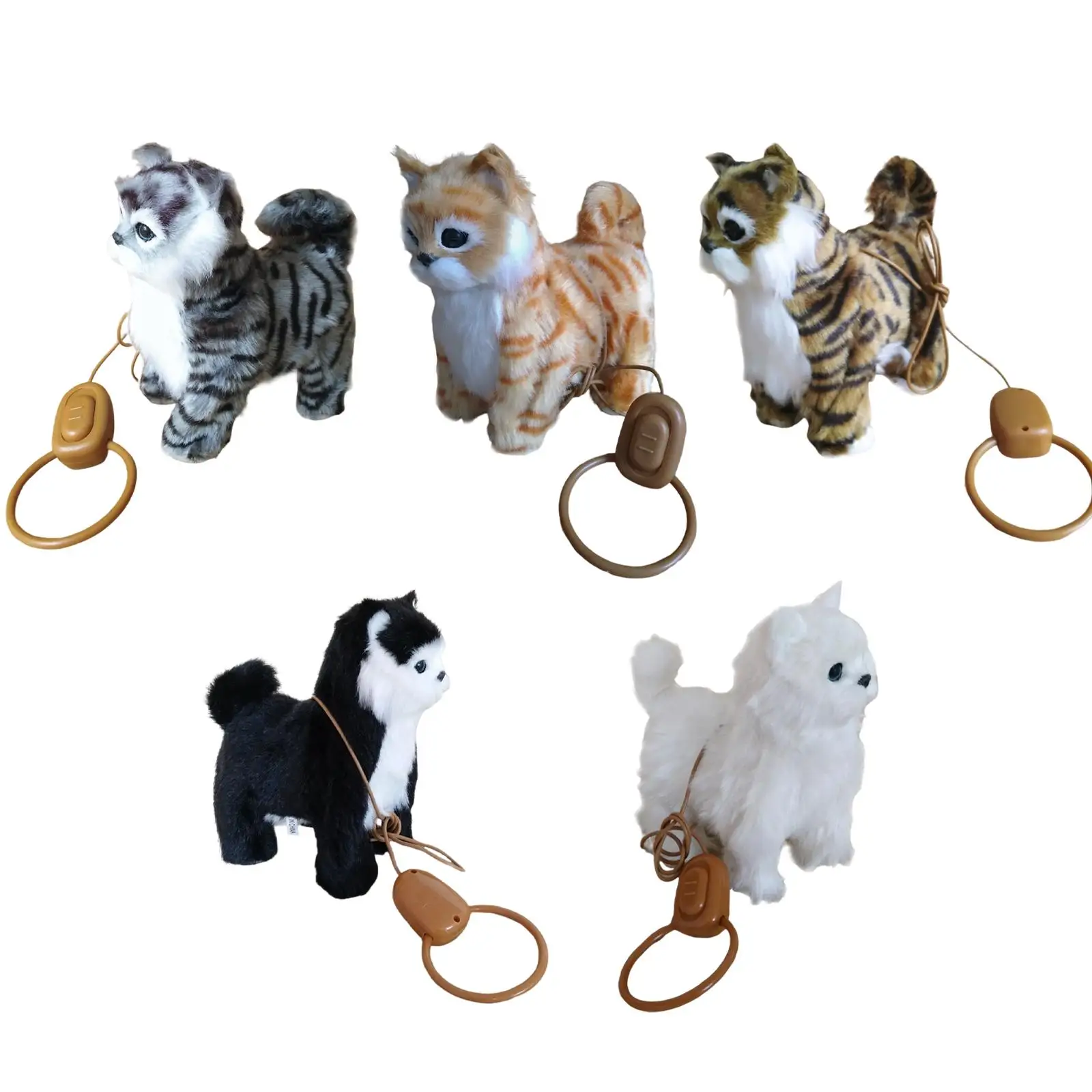 Lifelike Plush Cat Stuffed Toy Interactive Toys Walk Singing Songs Realistic Robot Cat Toy Plush Toy for Birthday Girls Baby Cat