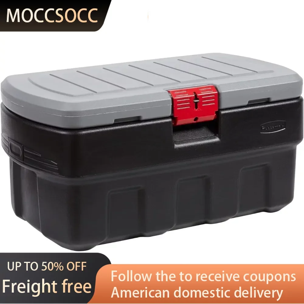 

35 Gal Storage Box Industrial Grey and Black Outdoor Rugged freight Free