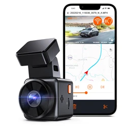 Vantrue E1 Lite 1080P WiFi Mini Dash Cam with GPS and Speed, Free APP, Voice Control Dash Camera, 24h Parking Mode, Night Vision