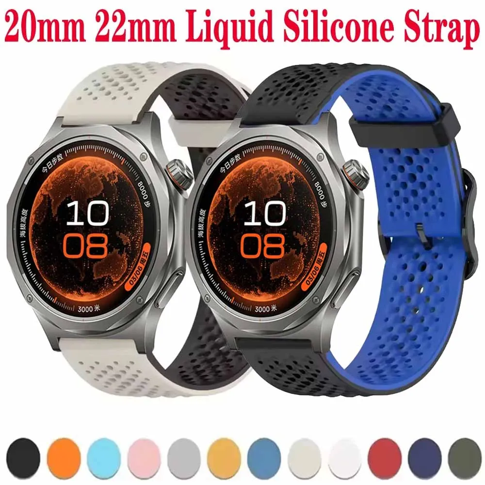20/22mm Liquid Silicone Strap for OPPO Watch X3 S Oneplus Watch 4 3 Lite Adjustable Belt for Xiaomi Watch 5 S5-4-3 Original Band